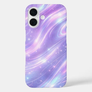 Elektrische lila Neonmuster KI-Kunst iPhone 16 Hülle