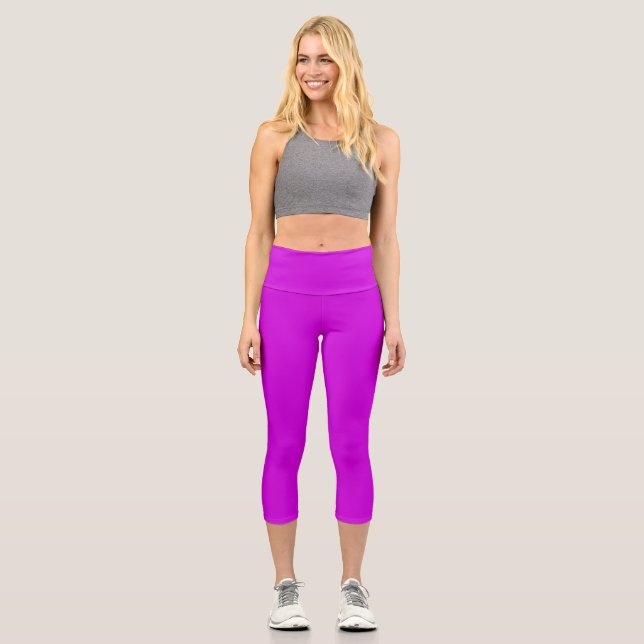 Elektrische Lila Yoga Capris (Vorderseite)