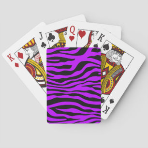 Elektrische Lila Zebrastreifen im Tierdruck Spielkarten