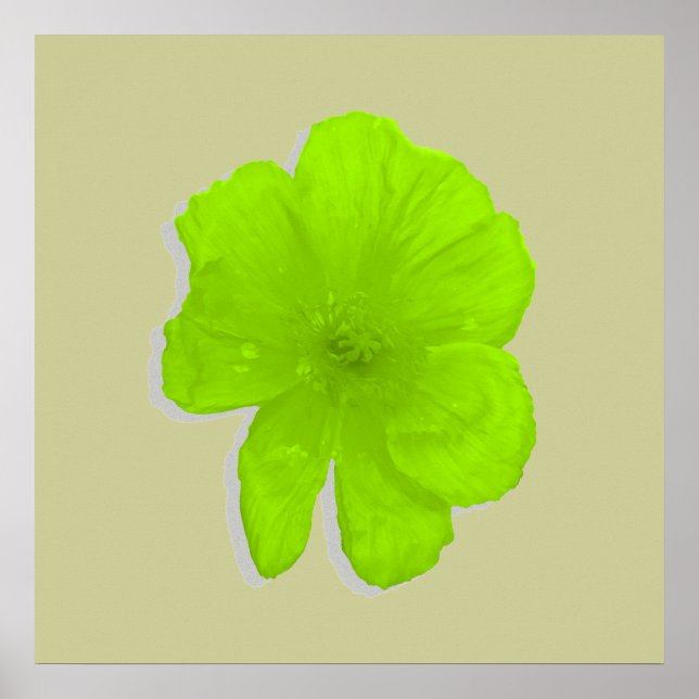 Elektrische Limon-/PopArt-Blume Poster (Vorne)