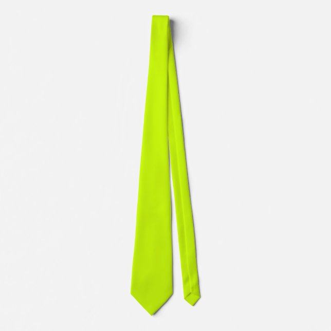Elektrische Limone Vollfarbe Krawatte (Vorderseite)