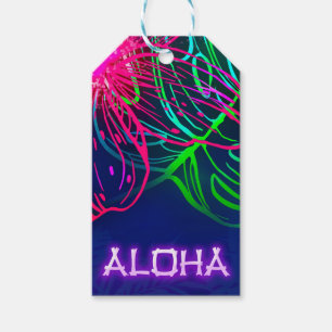Elektrische Luau Tropische Nacht Neon Aloha Party Geschenkanhänger