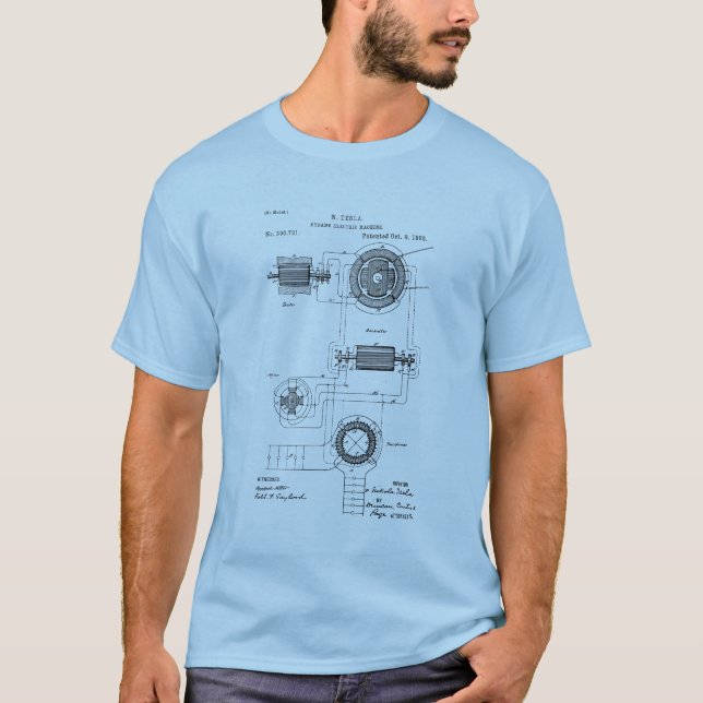 Elektrische Maschine #1 Tesla Dynamos T-Shirt (Vorderseite)