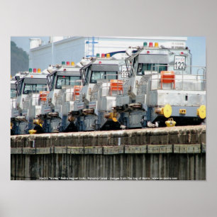 Elektrische "Maultiere", Pedro Miguel Locks, Panam Poster