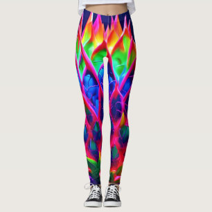Elektrische Neon-Drachenfrucht Leggings