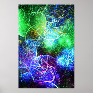 Elektrische Neon-Energie-Fraktal-Kunst Poster