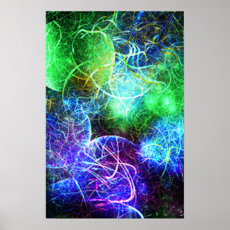 Elektrische Neon-Energie-Fraktal-Kunst Poster