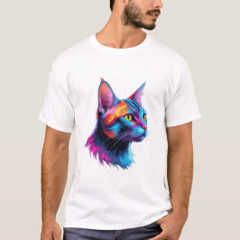 Elektrische Neonenkatze - Künstlerisches farbiges  T-Shirt