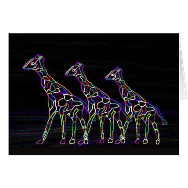 Elektrische Neongiraffen (Vorderseite (Horizontal))