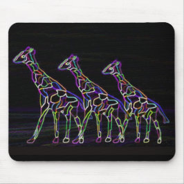 Elektrische Neongiraffen Mousepad
