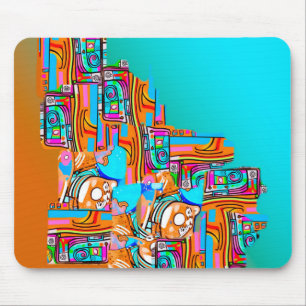 Elektrische Orangen- und Türkisträume — Abstrakter Mousepad