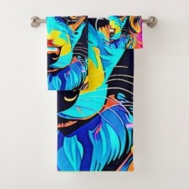 Elektrische Pop Kanine Art Badhandtuch Set