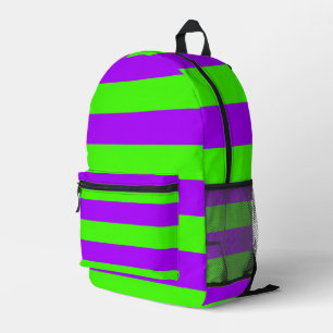 Elektrische Psychedelik Lila und Harlequin Green Bedruckter Rucksack