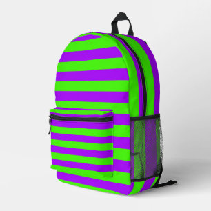 Elektrische Psychedelik Lila und Harlequin Green Bedruckter Rucksack