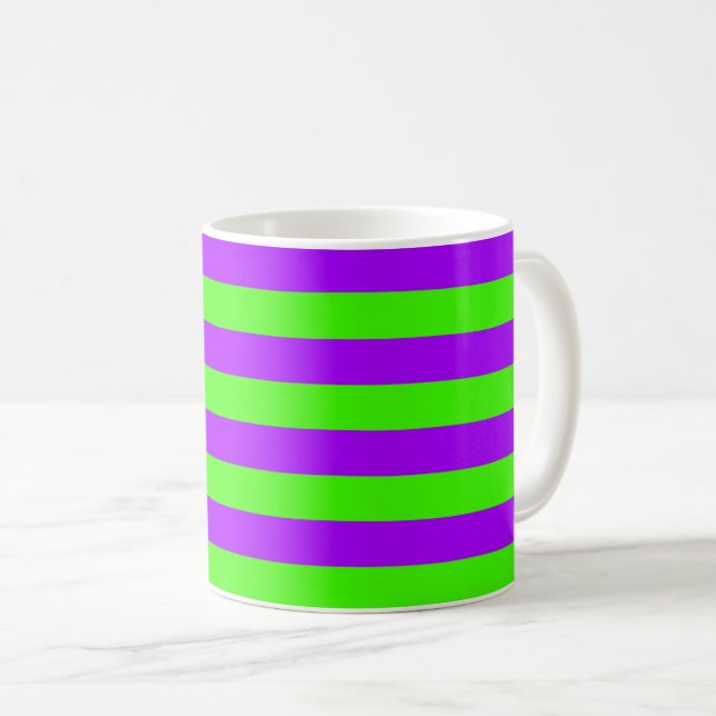 Elektrische Psychedelik Lila und Harlequin Green Kaffeetasse (VorderseiteRechts)
