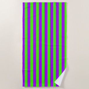 Elektrische Psychedelik Lila und Harlequin Green Strandtuch