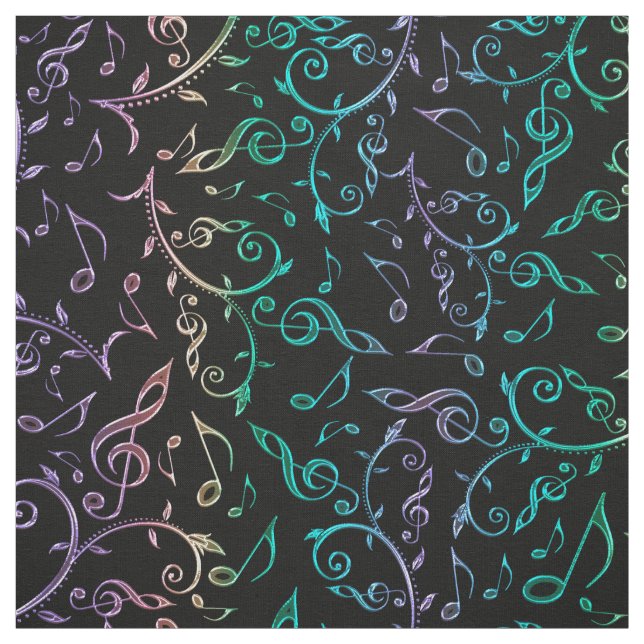 Elektrische Regenbogenanmerkungen und Clefs auf Stoff (Muster)