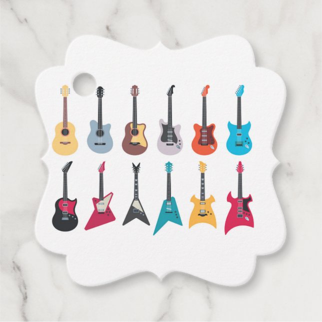 Elektrische Rockgitarre Geschenkanhänger (Vorderseite)