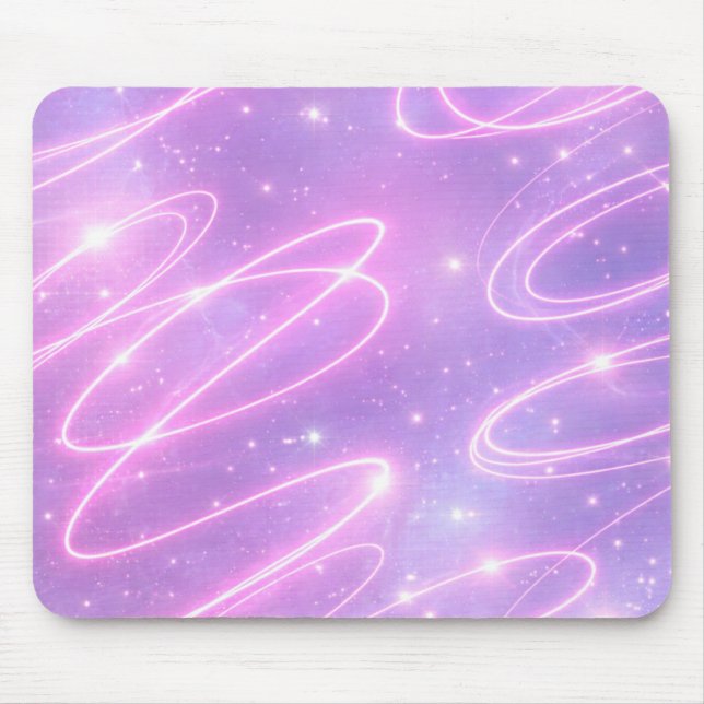 Elektrische rosa Neon-Kritzeleien AI-Kunst Mousepad (Vorne)