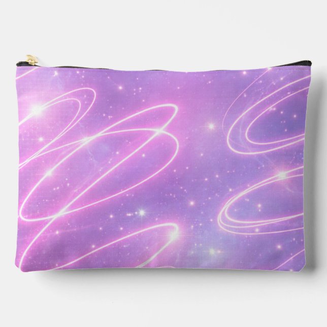 Elektrische rosa Neon-Kritzeln KI-Kunst Zubehörtasche (Vorderseite)