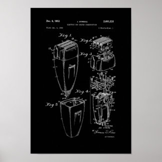 Elektrische Shaver Patent Poster Barber Shop Decke