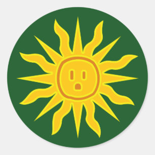Elektrische Sonne Runder Aufkleber