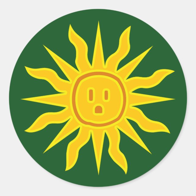 Elektrische Sonne Runder Aufkleber (Vorderseite)