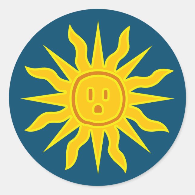Elektrische Sonne Runder Aufkleber (Vorderseite)