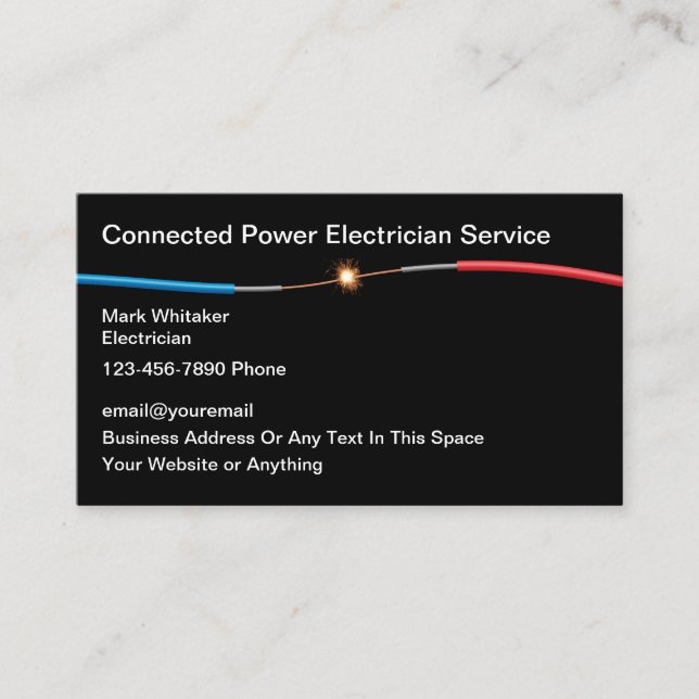 Elektrische Spark Wire Business Cards Visitenkarte (Vorderseite)
