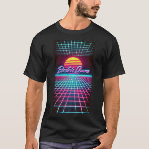Elektrische Träume Retro Futuristische Kunst Print T-Shirt