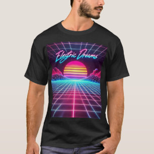 Elektrische Träume Retro Futuristische Kunst Print T-Shirt