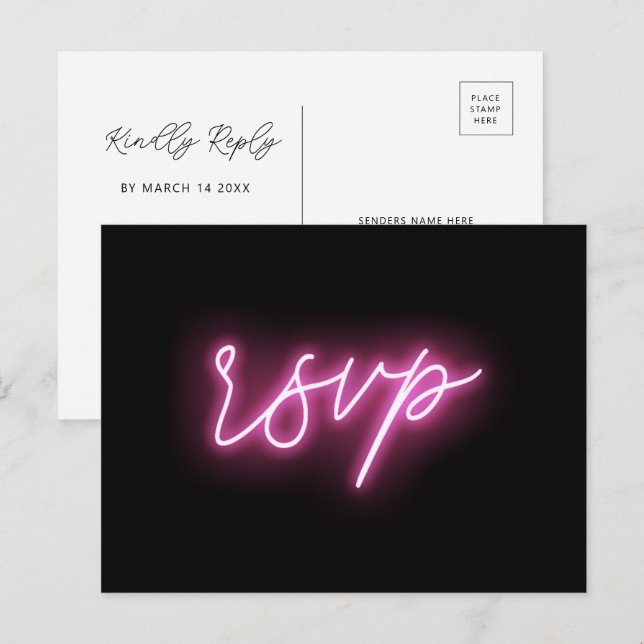 Elektrische UAWG aus schwarz und rosa Neon Glow Li Postkarte (Vorne/Hinten)