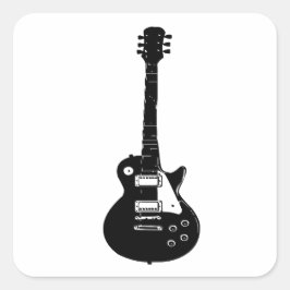 Elektrische und akustische Gitarre Rock and Roll S Quadratischer Aufkleber