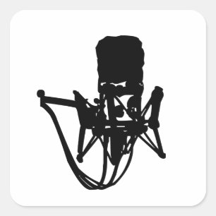 Elektrische und akustische Gitarre Rock and Roll S Quadratischer Aufkleber