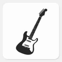 Elektrische und akustische Gitarre von Rock and Ro Quadratischer Aufkleber