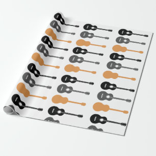 Elektrische und akustische Gitarren Musiknote Weih Geschenkpapier