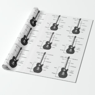 Elektrische und akustische Gitarren Musiknote Weih Geschenkpapier