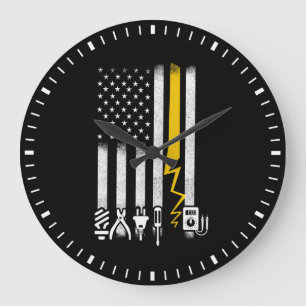 Elektrische US-Flaggenwerkzeuge für Elektriker Große Wanduhr