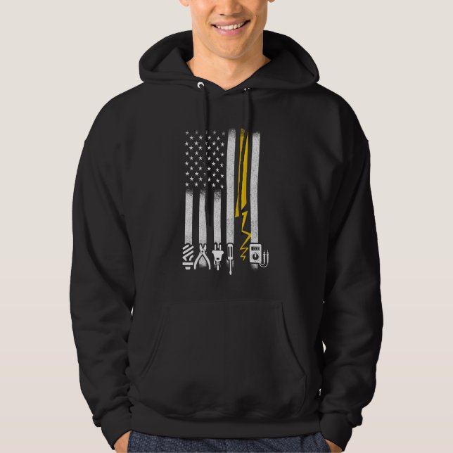 Elektrische US-Flaggenwerkzeuge für Elektriker Hoodie (Vorderseite)