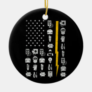 Elektrische US-Flaggenwerkzeuge für Elektriker Keramik Ornament