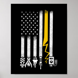 Elektrische US-Flaggenwerkzeuge für Elektriker Poster