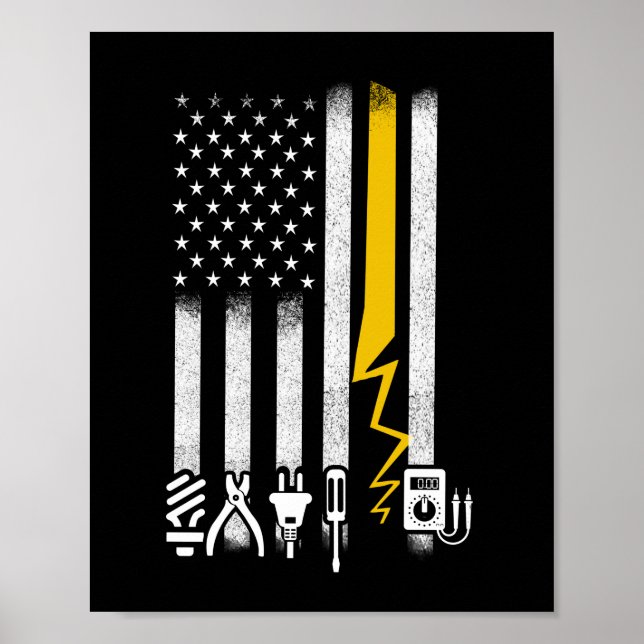 Elektrische US-Flaggenwerkzeuge für Elektriker Poster (Vorne)