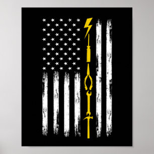 Elektrische US-Flaggenwerkzeuge für Elektriker Poster