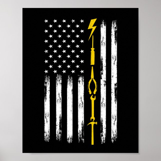 Elektrische US-Flaggenwerkzeuge für Elektriker Poster (Vorne)