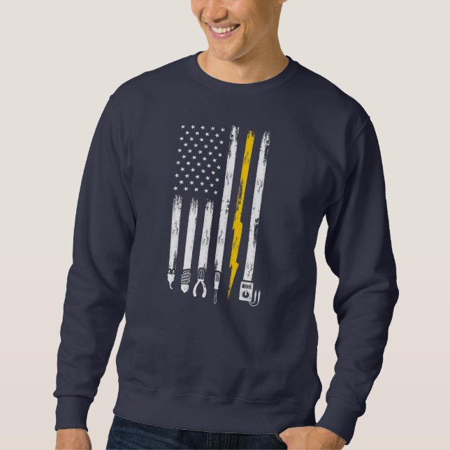 Elektrische US-Flaggenwerkzeuge für Elektriker  Sweatshirt (Vorderseite)