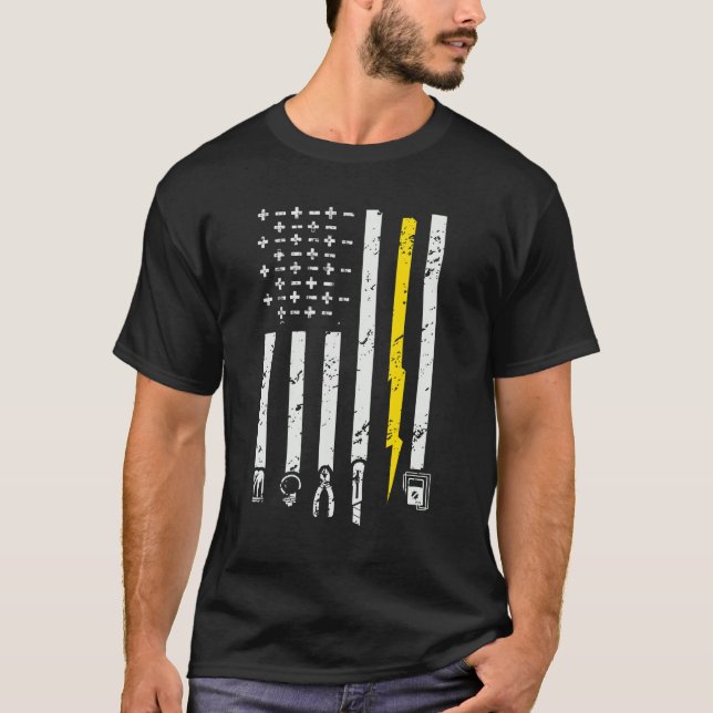 Elektrische US-Flaggenwerkzeuge für Elektrowerkzeu T-Shirt (Vorderseite)