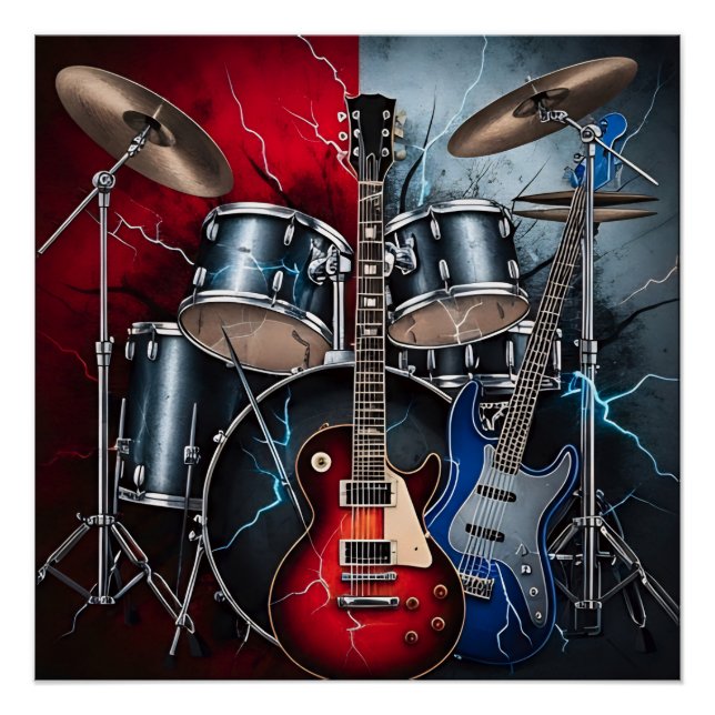 Elektrische Wut des Rock Poster (Vorderseite)