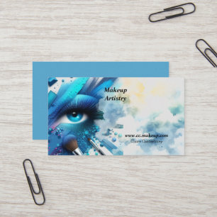 Elektrischer Blaue Augen Schatten Make-up Visitenkarte