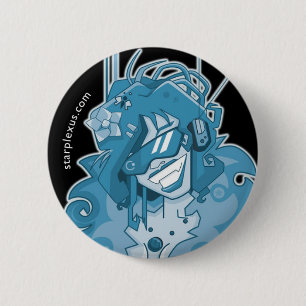 elektrischer blauer Knopf Button