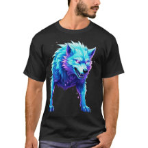 Elektrischer Cartoon Wolf T - Shirt